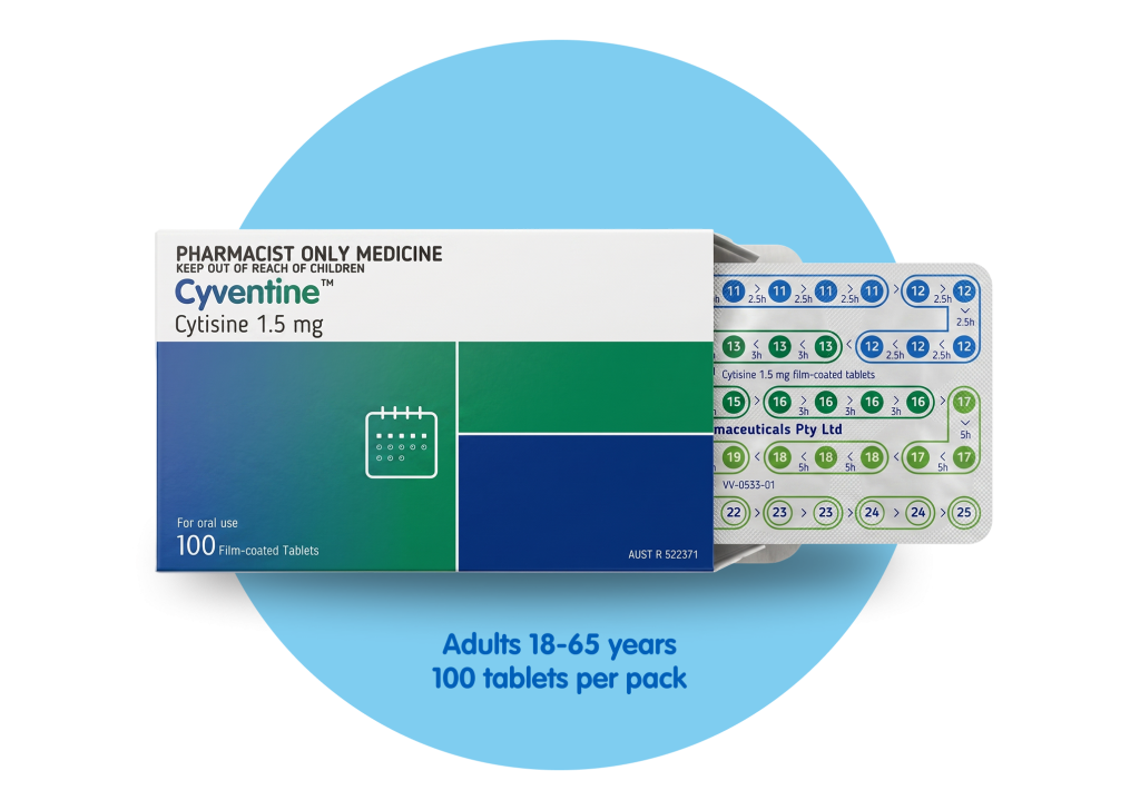Cyventine 1.5 mg tablets pack and blister
